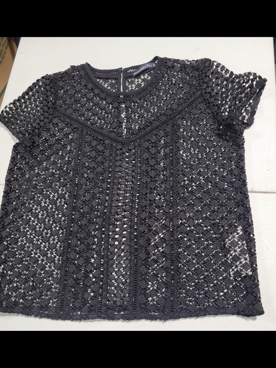 Abercrombie & Fitch Tops - Women's Black Crochet Short-Sleeve Top